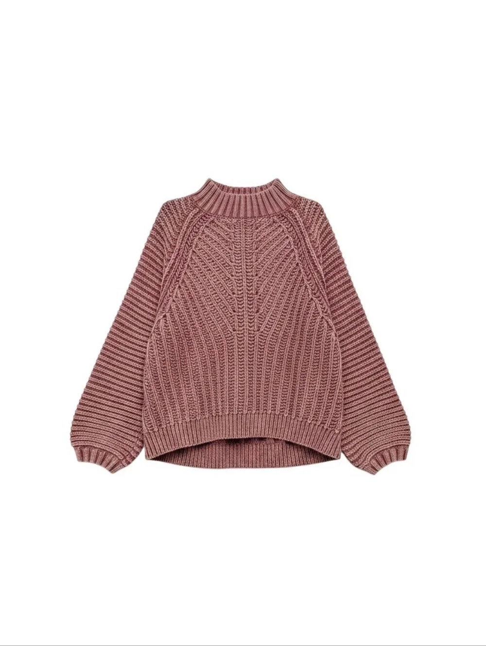 Free People Sweetheart Cable Knit Turtleneck Sweater In Rouge Combo Size Large